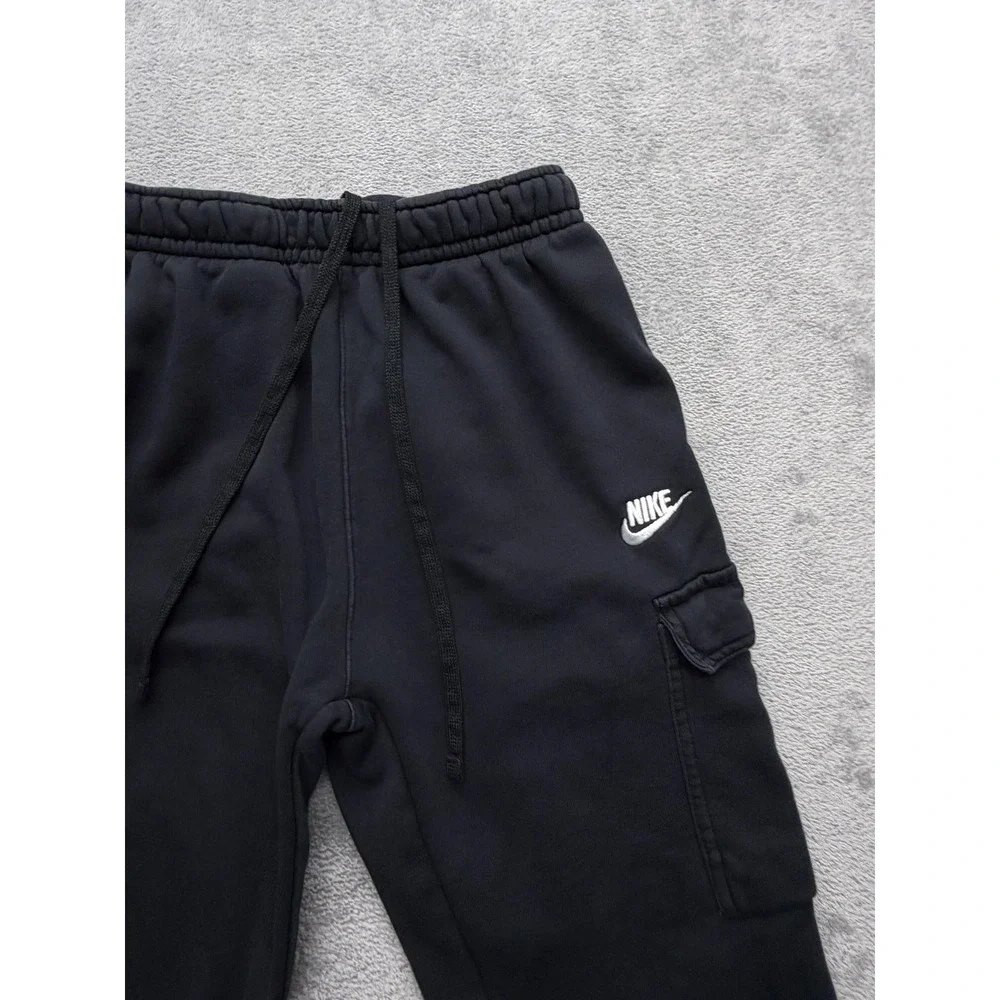 Nike Pants Mens Medium Black Jogger Fleece Cargo Elastic Waist CD3129-010 - Picture 5 of 16
